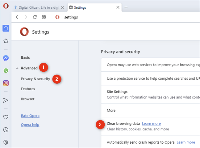 4 ways to view and remove the cookies stored in Opera