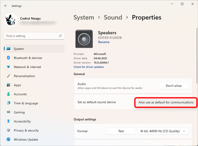 2 ways to change the default speakers in Windows 11