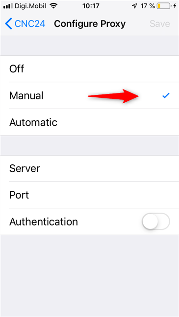 How to set the use of a proxy server for Wi-Fi, on an iPhone or an iPad