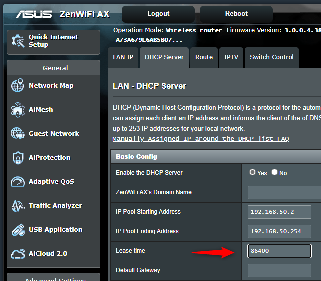 How to change the DHCP lease time in Windows 10