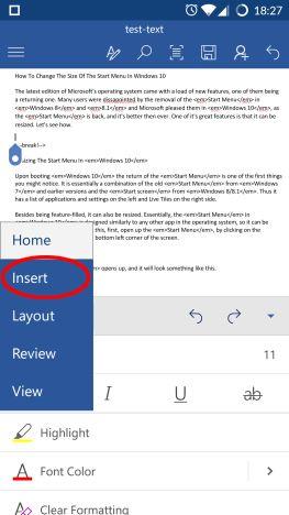 How to add and edit pictures and shapes, in Microsoft Word for Android