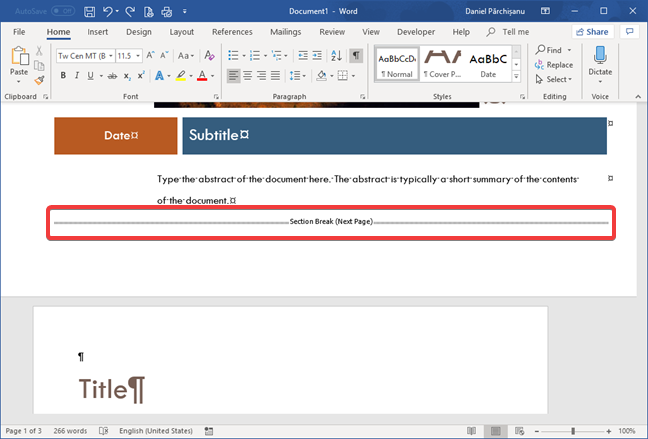 How to view, insert, or remove section breaks in Microsoft Word documents