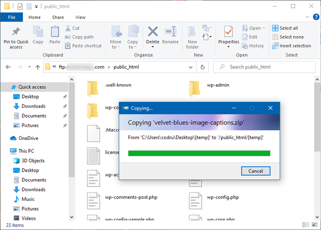 How to connect to an FTP server in Windows 10, from File Explorer