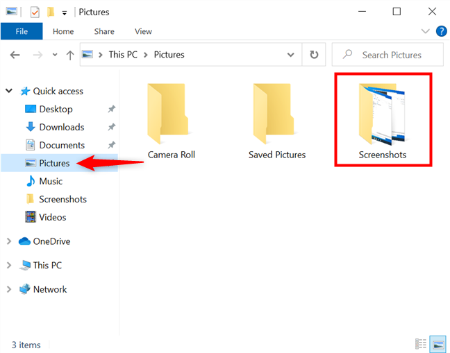 Where are screenshots saved? Change their location in Windows 10