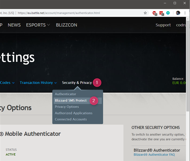 Enable and use two-factor authentication (2FA) for your Blizzard account