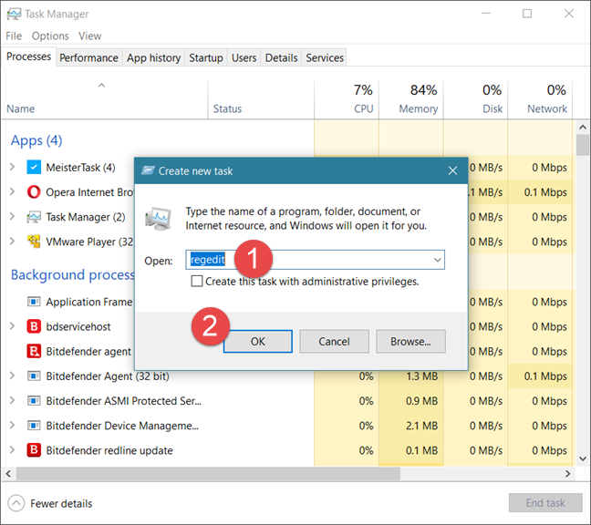 7 ways to start the Registry Editor as admin, in Windows