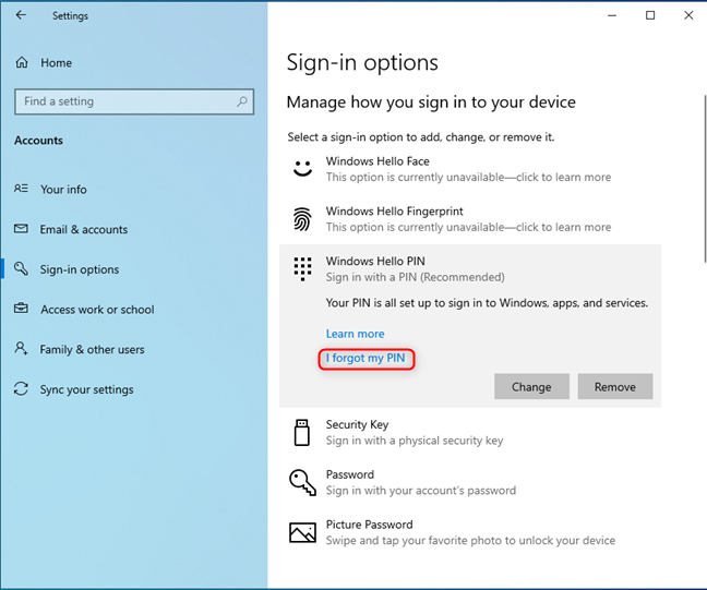 How to login to Windows 10 with a PIN? How to change the login PIN?