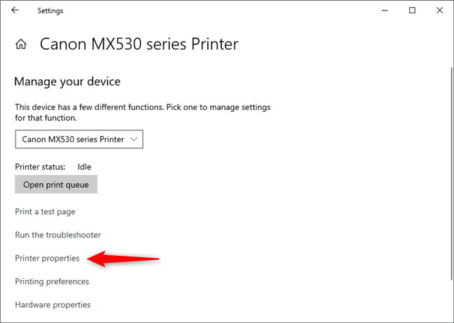 How to share your printer with the network, in Windows 10