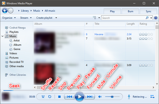 How to play music in Windows Media Player