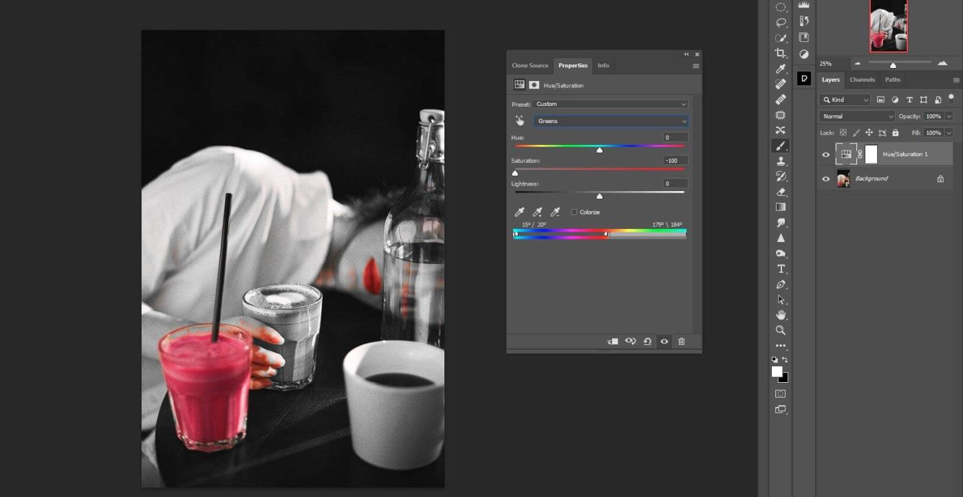 Photoshop で写真を白黒に変換し、1 色を維持する方法