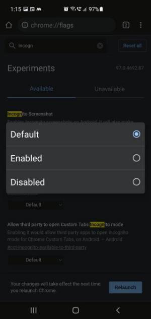 Comment prendre des captures d'écran en mode navigation privée sur Android
