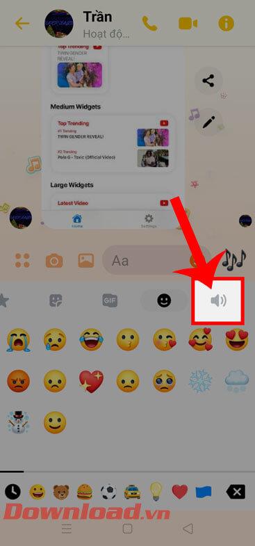 Instructions pour envoyer des icônes émettant du son sur Facebook Messenger