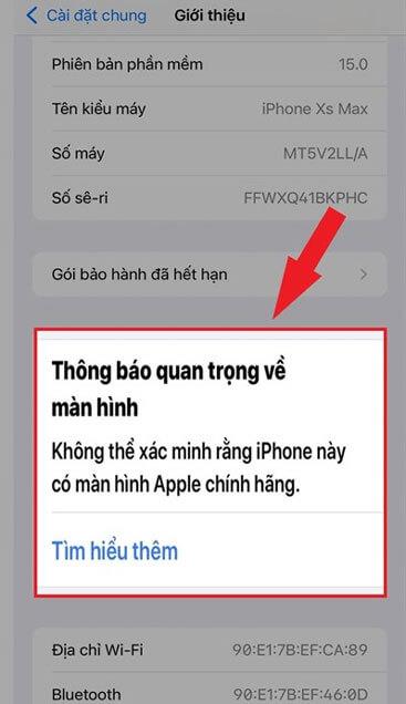 How to check if the iPhone screen has been replaced or not on iOS 15