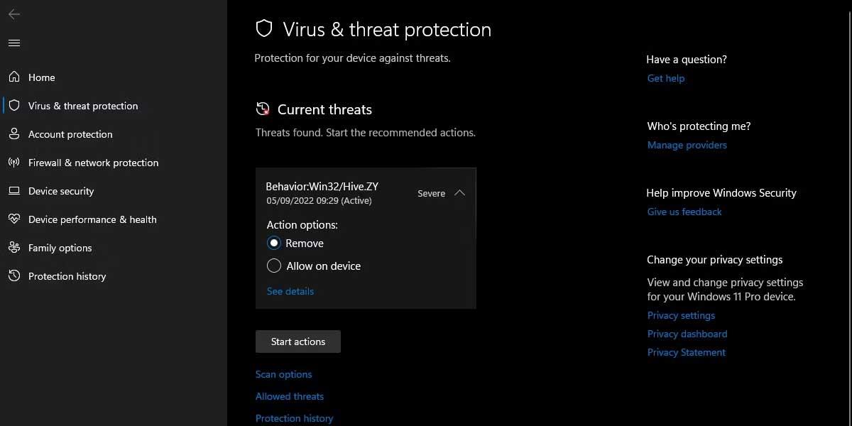 How to fix Win32/Hive.ZY error on Windows Defender