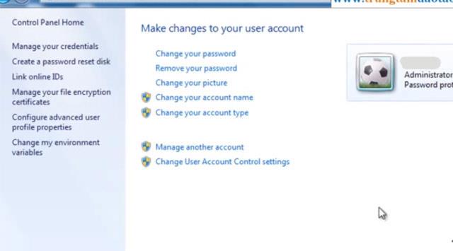 Instructions on how to change Windows computer password