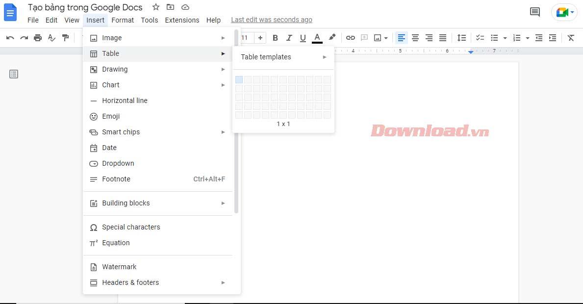 How to create and edit tables in Google Docs