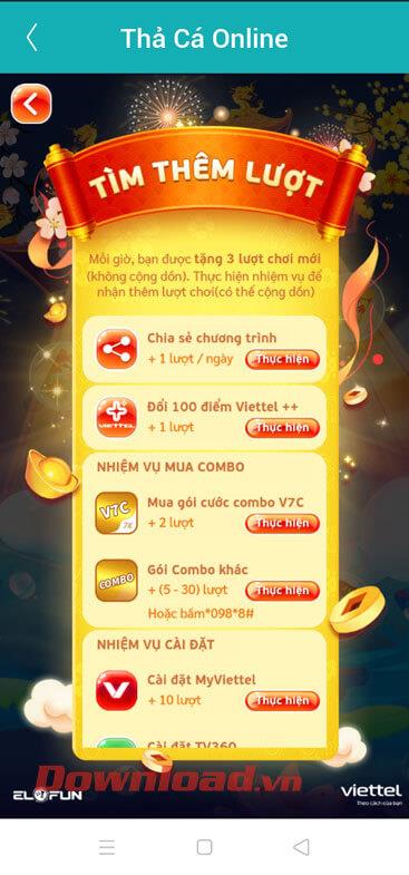 在 My Viettel 上在线玩 Fish Drop 游戏并接收免费数据包、语音通话和短信