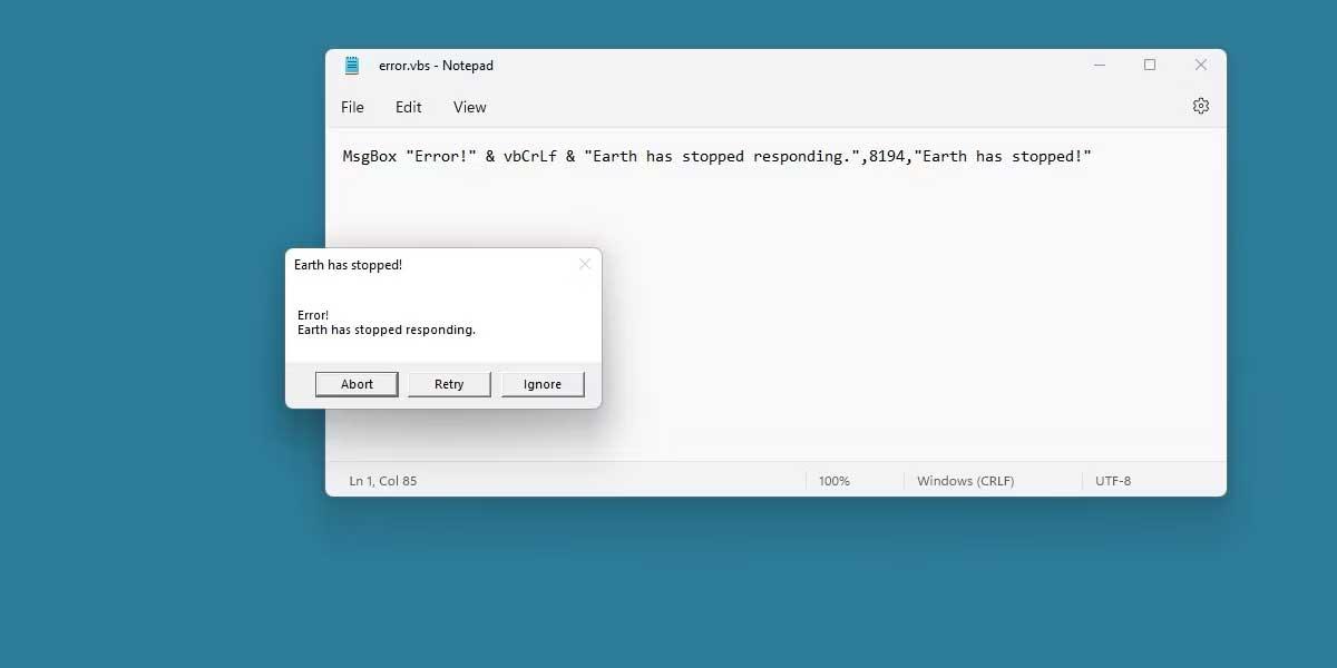 How to create fake error messages in Windows