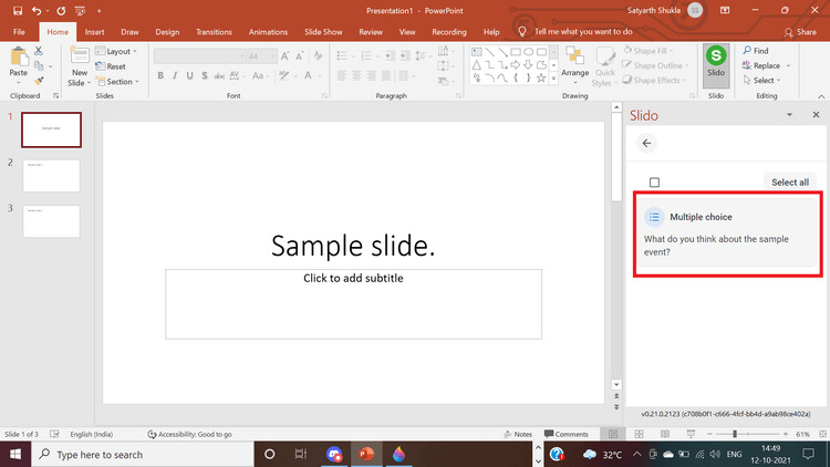 How to add voting and Q&A in PowerPoint using Slido