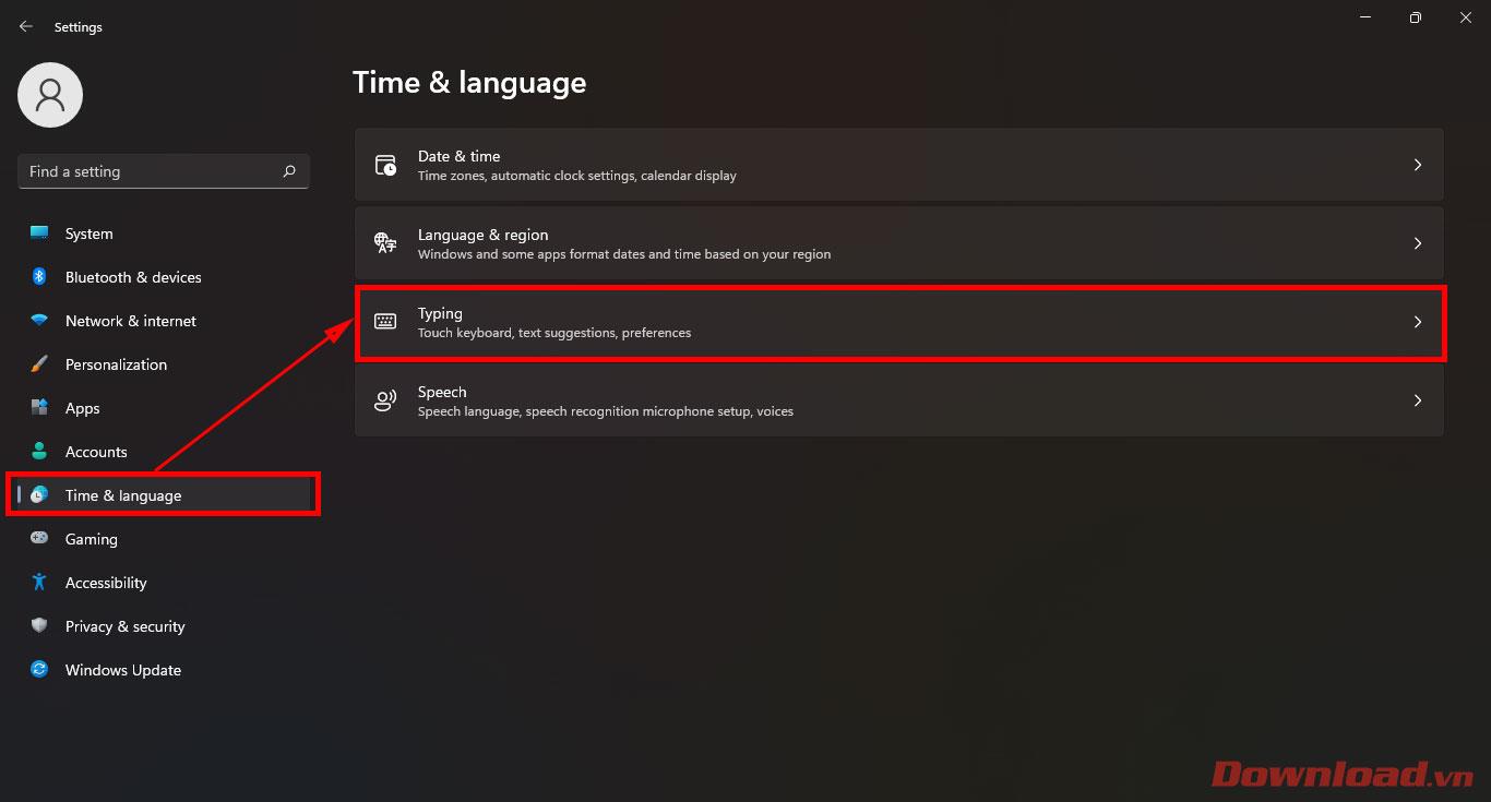 Instructions for installing keyboard shortcuts to switch input languages ​​on Windows 11