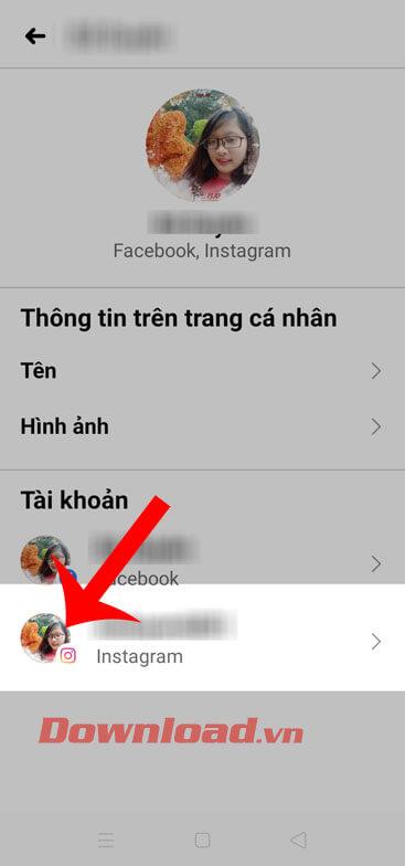 Instructions pour arrêter la synchronisation des avatars Facebook et Instagram