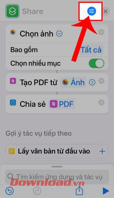 Instructions for automatically creating PDF files from photos on iPhone
