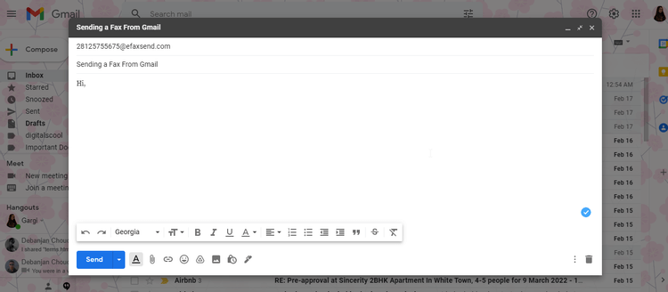 How to send fax from Gmail