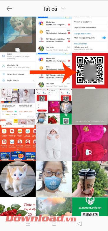 Instructions pour scanner les codes QR sur les photos avec Zalo