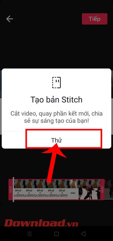 Instructions d'utilisation de la fonction d'enregistrement vidéo Stitch TikTok