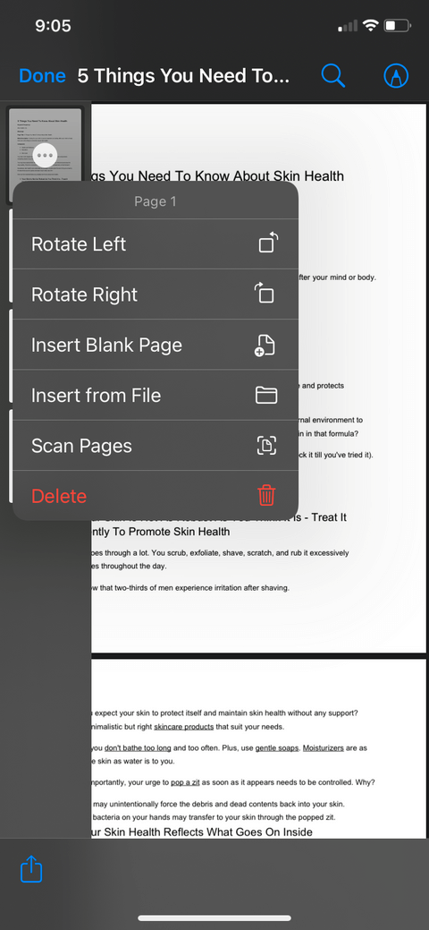 Cara mengedit fail PDF pada iPhone menggunakan apl Fail