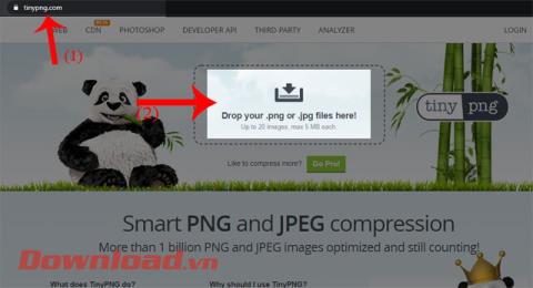 Instructions for compressing images online using Tinypng