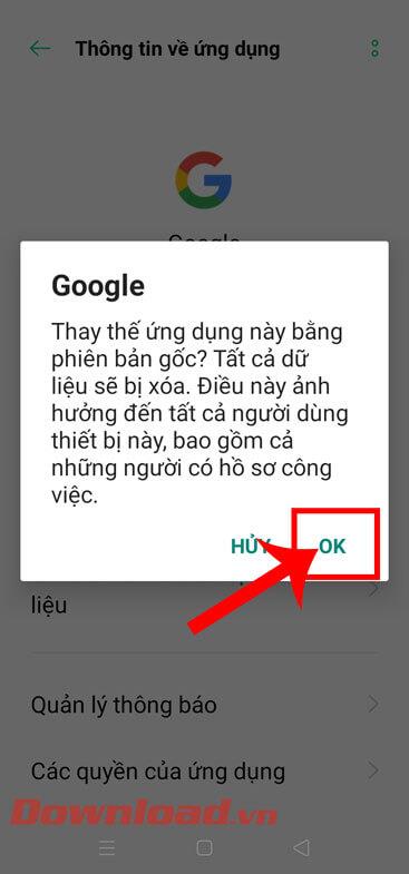 Instructions to fix the error of not being able to open Google on Android