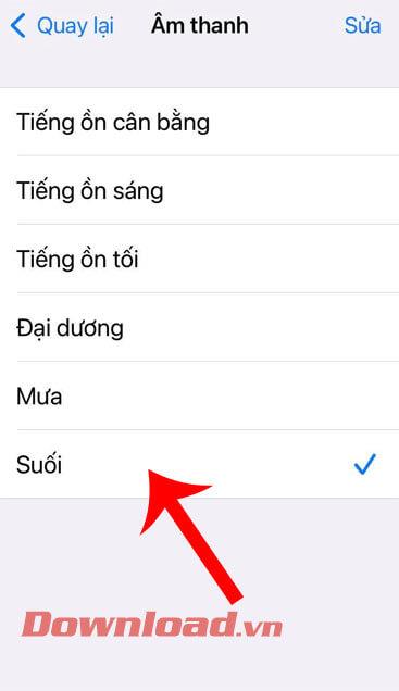 Instructions for turning on background sound on iOS 15