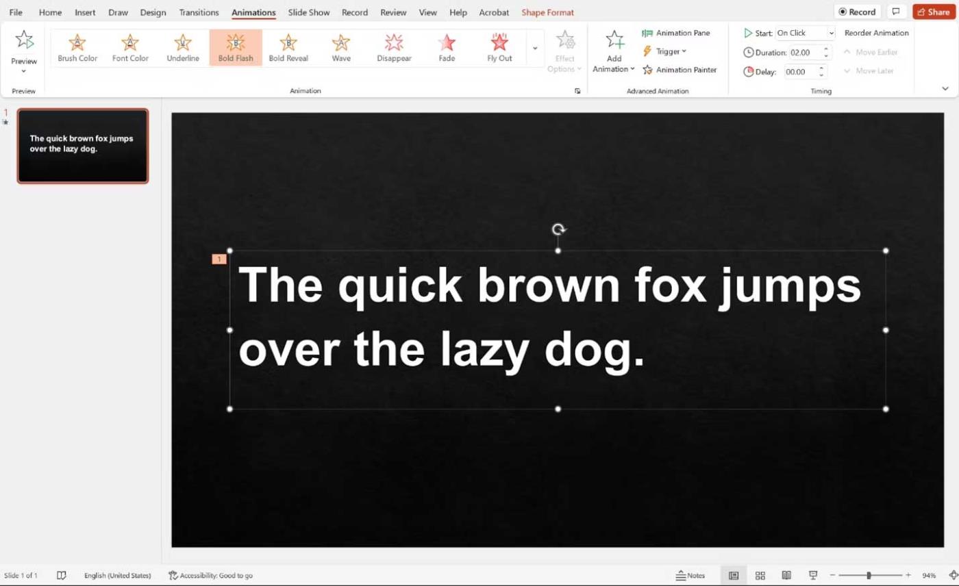 Comment mettre l'accent sur un mot dans une présentation sur Microsoft PowerPoint