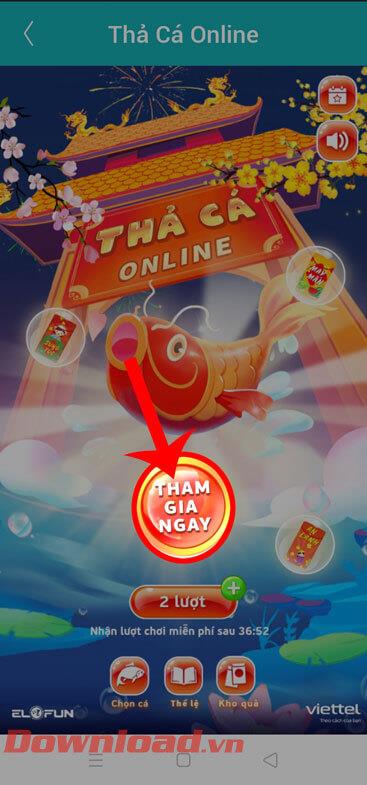 Play Fish Drop game online on My Viettel and receive free data packages, voice calls, and SMS