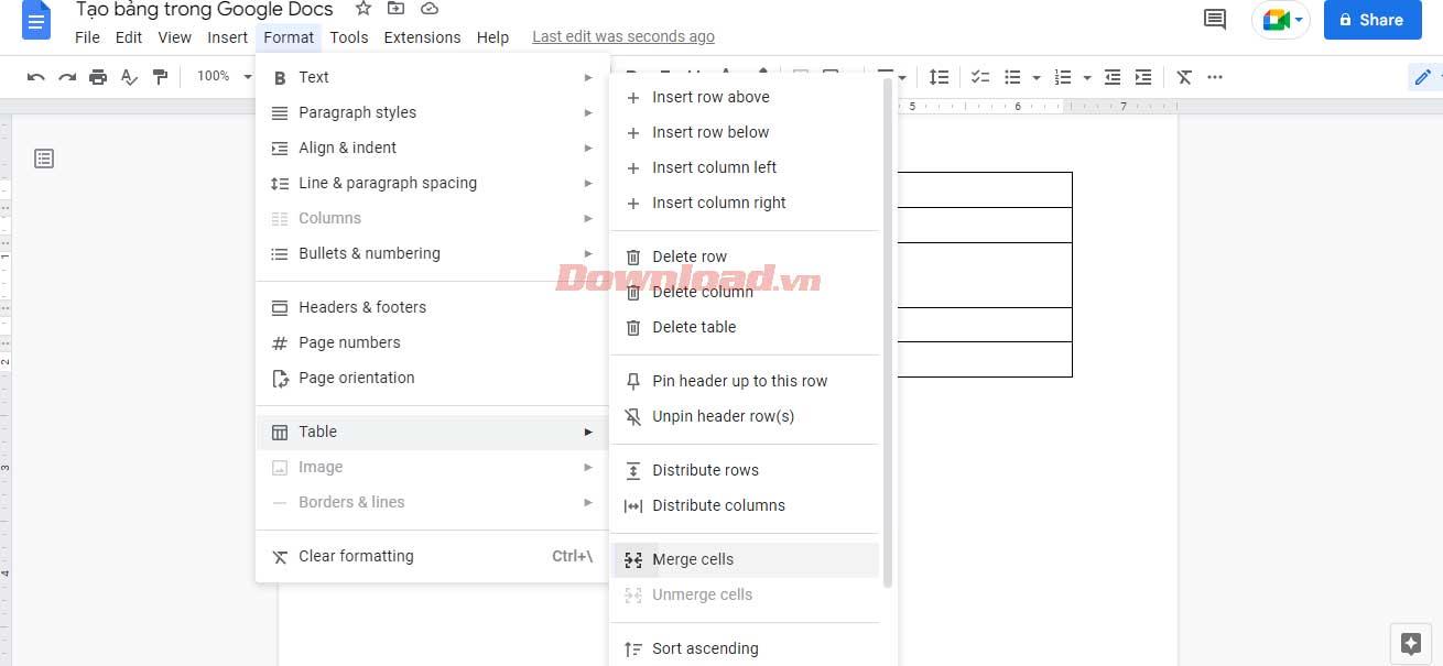 How to create and edit tables in Google Docs