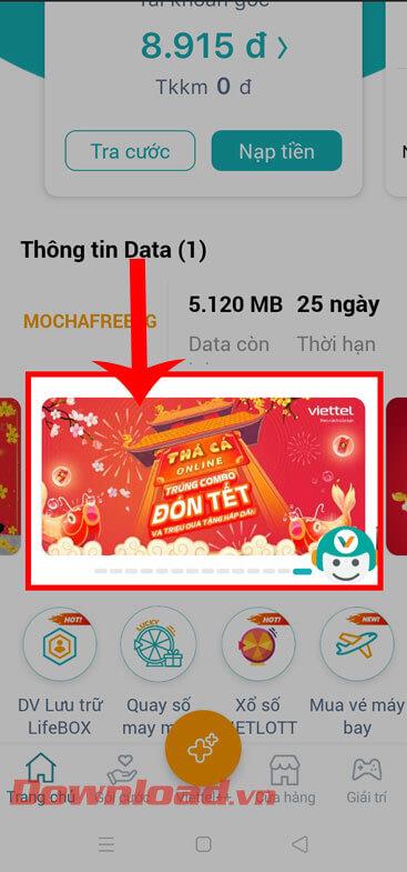 Jouez au jeu Fish Drop en ligne sur My Viettel et recevez des forfaits de données, des appels vocaux et des SMS gratuits