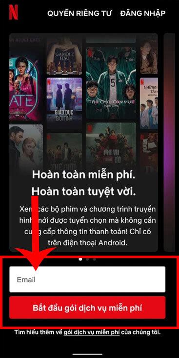 Instructies voor registratie om gratis Netflix te kijken op Android-telefoons