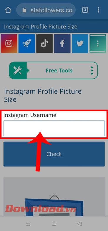Instructions pour télécharger la photo de profil Instagram dun autre compte