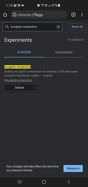 Cara mengambil screenshot dalam mode penyamaran di Android