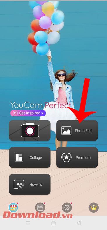 Instructions pour installer et éditer des photos avec YouCam Perfect