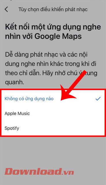 Instructions for listening to music on Google Maps