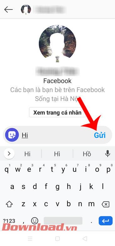 Instructions pour envoyer des messages Facebook Messenger sur Instagram