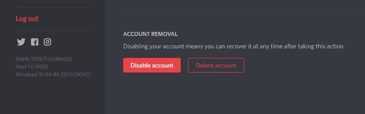 Come eliminare definitivamente l'account Discord