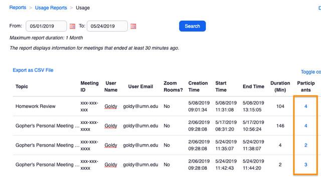 How to export the list of meeting participants in Zoom