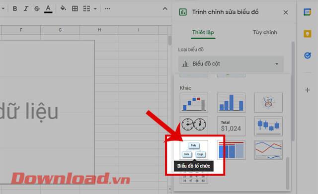 Instructions for creating genealogical and organizational charts on Google Sheets