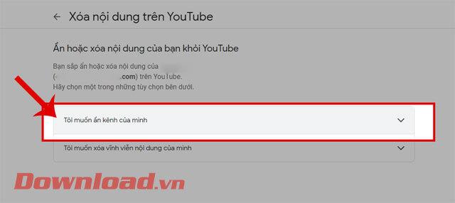 Instructions pour masquer temporairement la chaîne Youtube