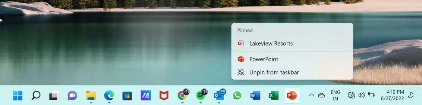 How to pin Word, Excel and PowerPoint files to the corresponding app icon on the Windows 11 taskbar