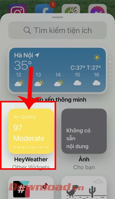 Petunjuk untuk melihat ramalan cuaca di layar iPhone