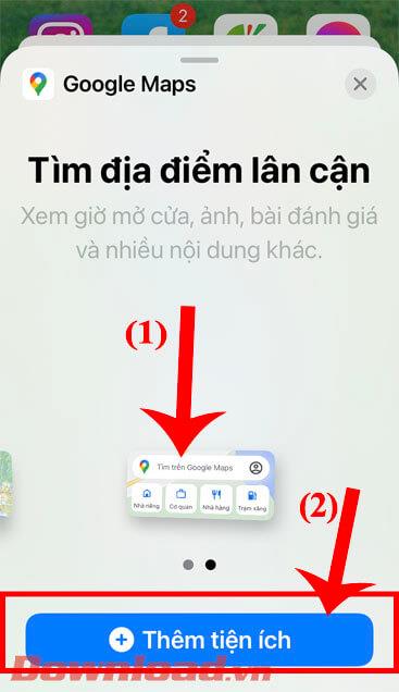 Cara memasang widget Peta Google untuk arah pada iPhone